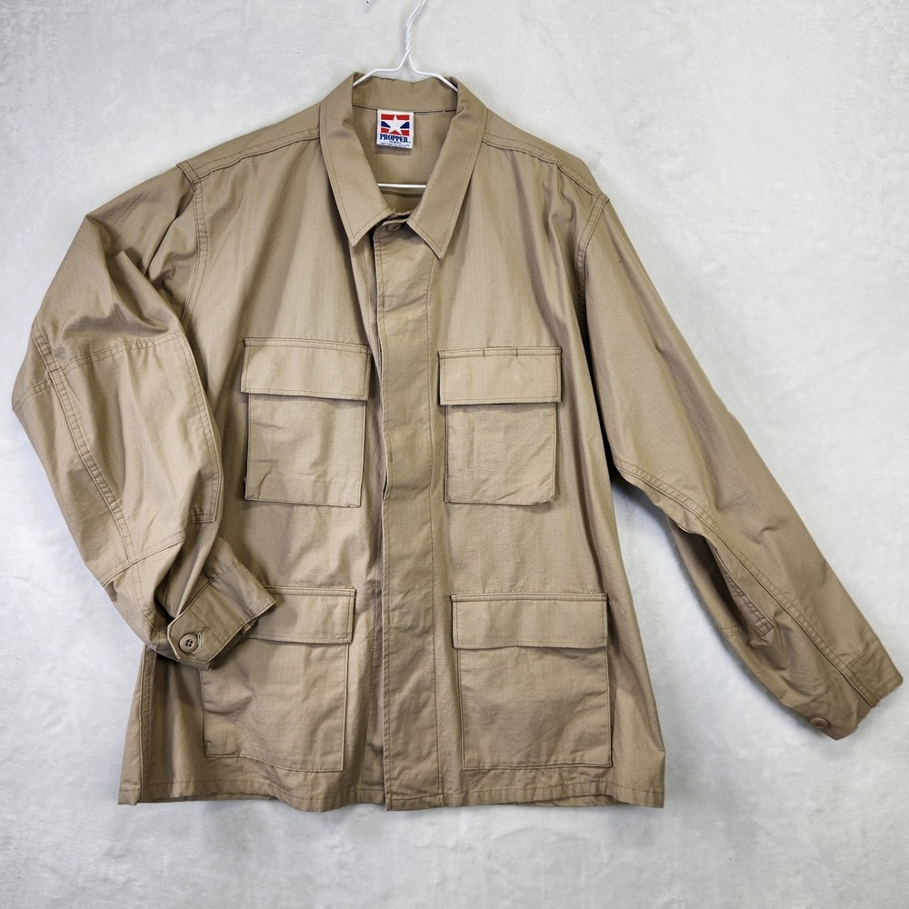 Propper Combat Coat Khaki‎ Ripstop Field Jacket Utility Mens L Workwear